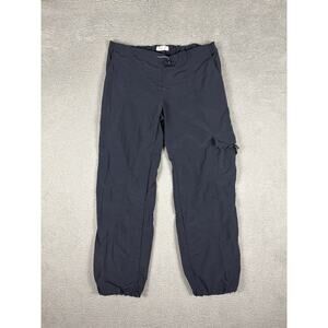 Peachy Den Mimi Trousers Women’s Medium Navy Blue Nylon Cargo Drawstring Flaw